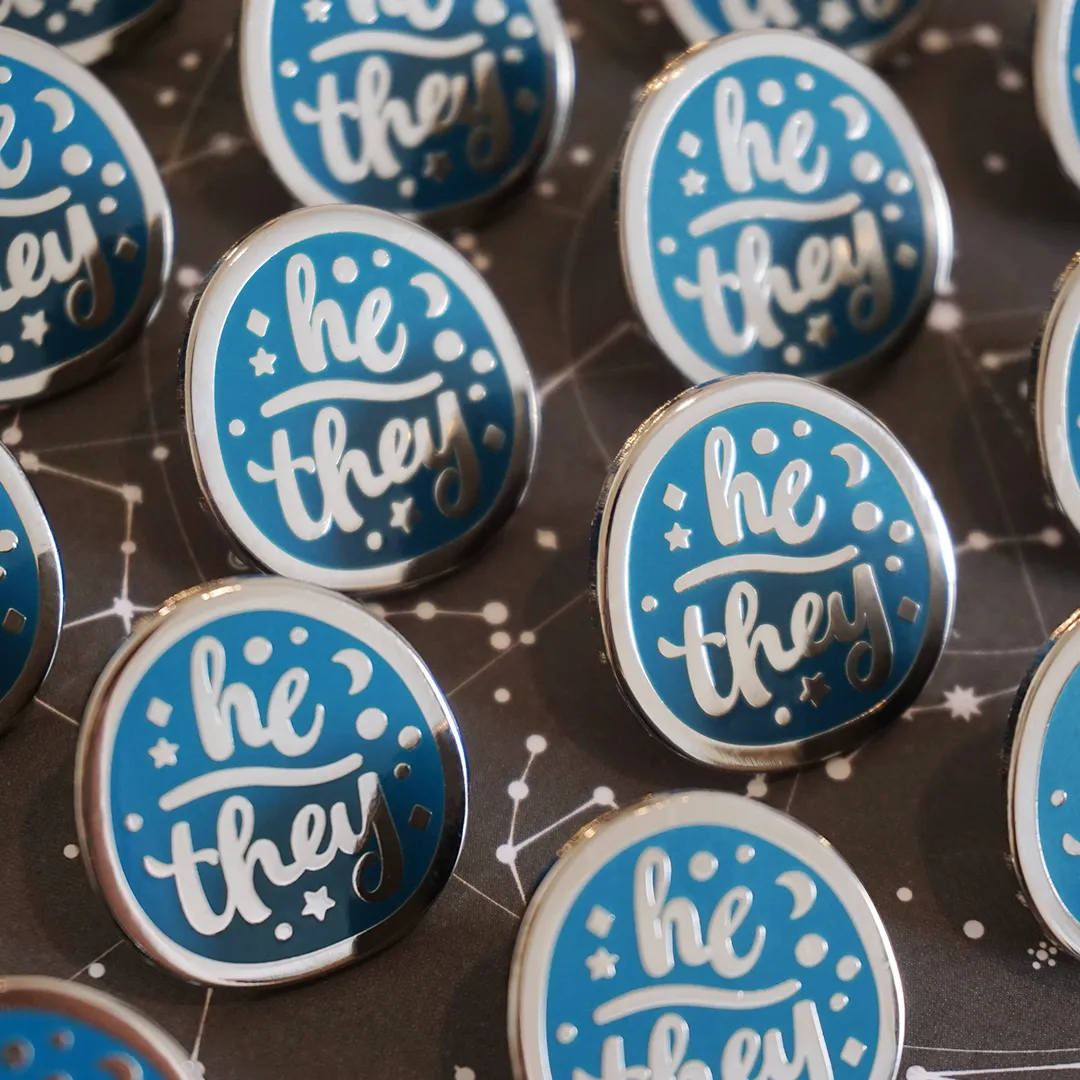 He/They (Silver) | Enamel Pin