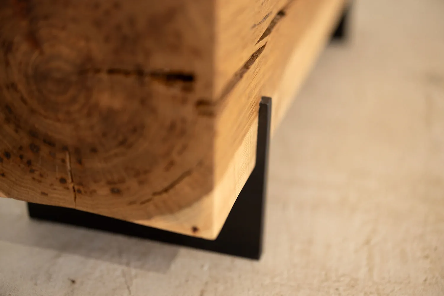 Hickory Wood Knife Beam Bench | Reclaimed Solid Wood Bench