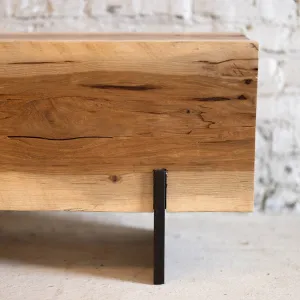 Hickory Wood Knife Beam Bench | Reclaimed Solid Wood Bench