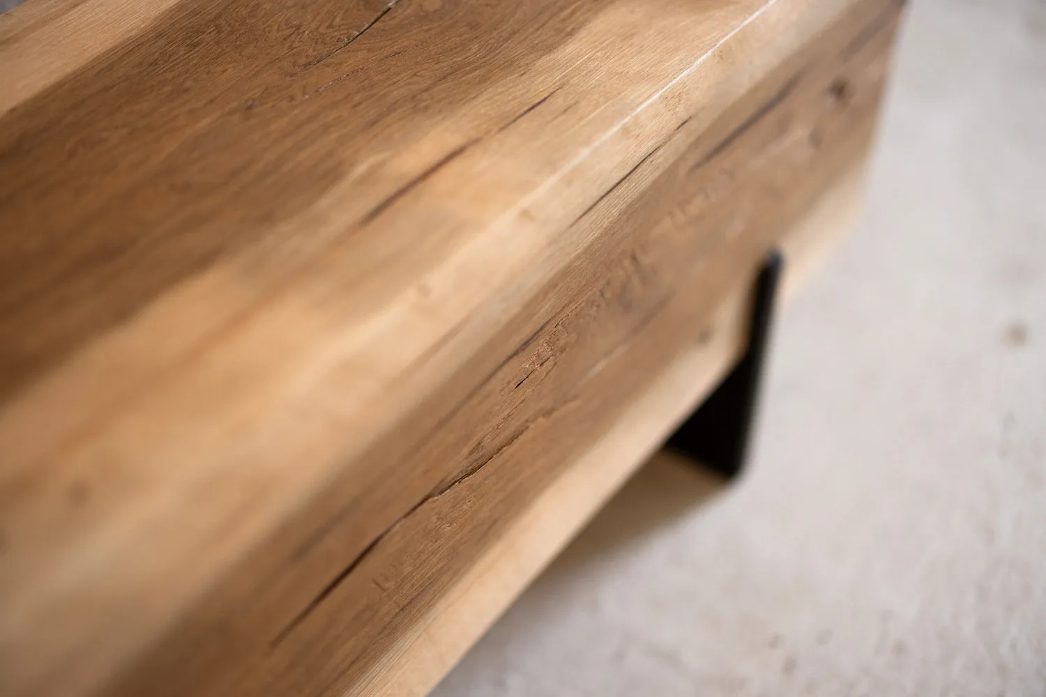 Hickory Wood Knife Beam Bench | Reclaimed Solid Wood Bench