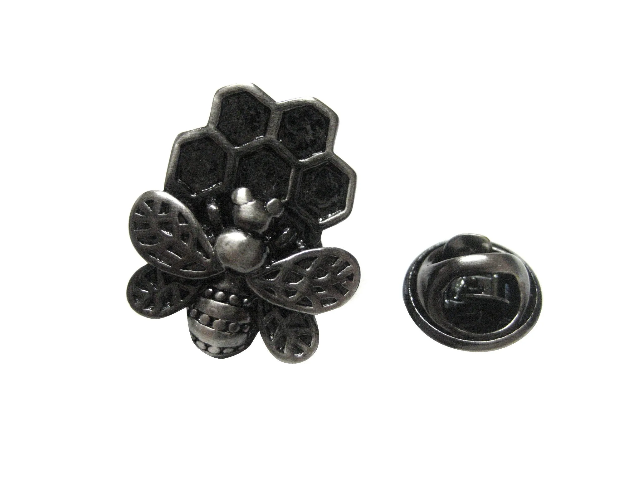 Honey Bee and Honey Comb Lapel Pin