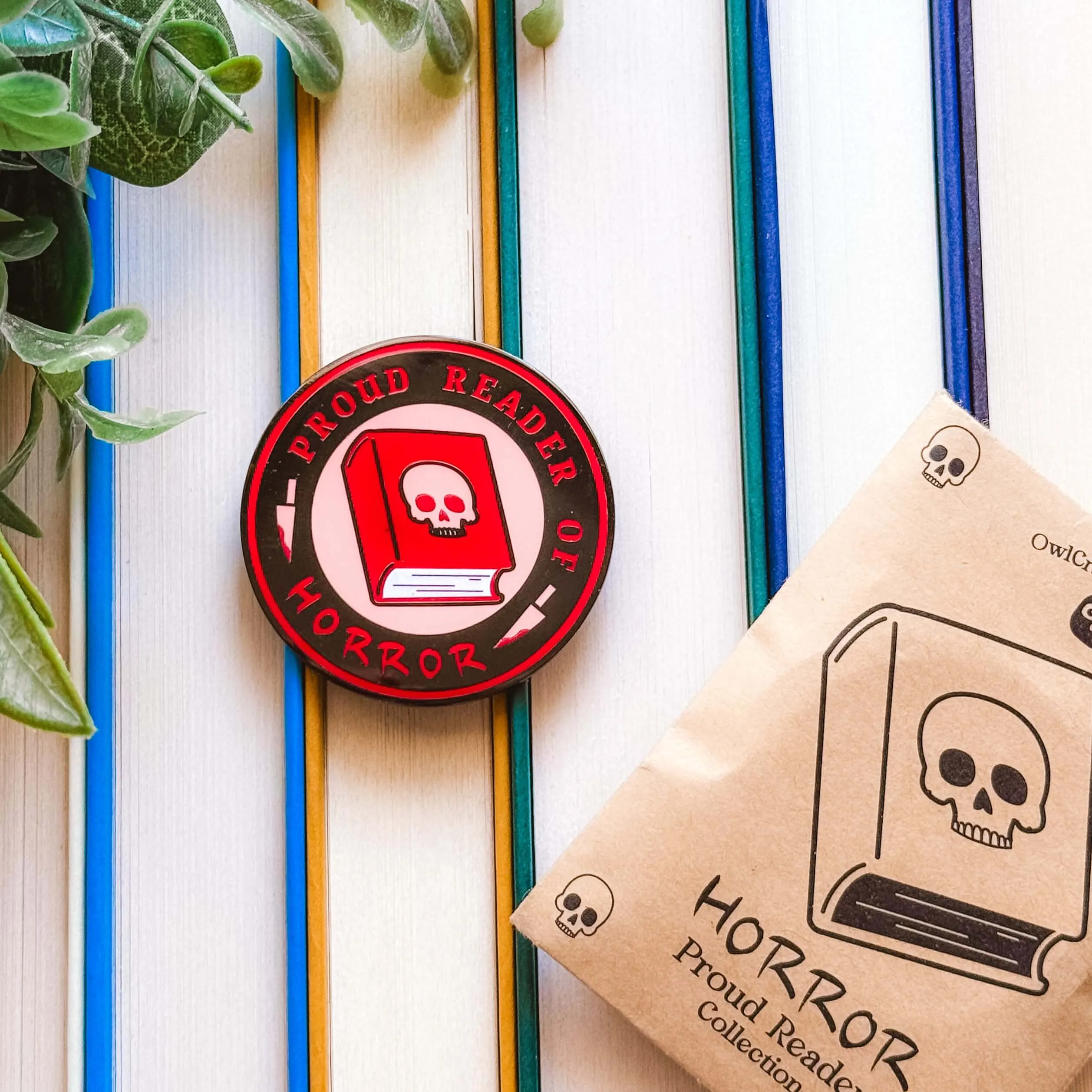 Horror Reader Pin
