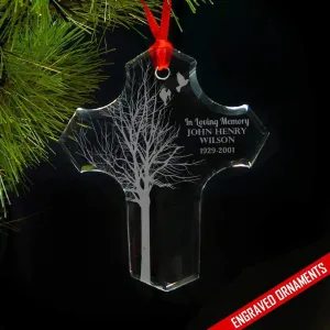In Loving Memory Of PERSONALIZED Engraved Glass Ornament