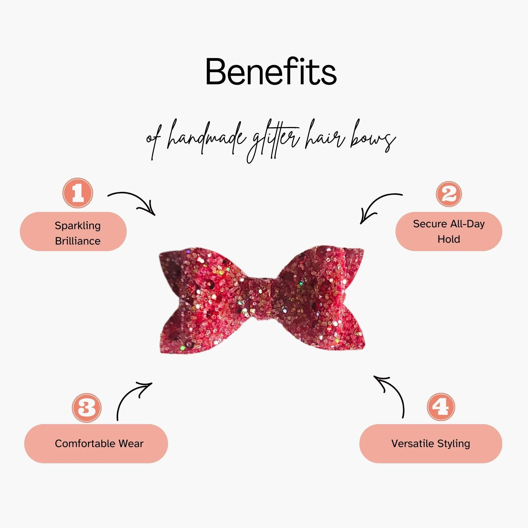 Indian Red Glitter Hair Bow