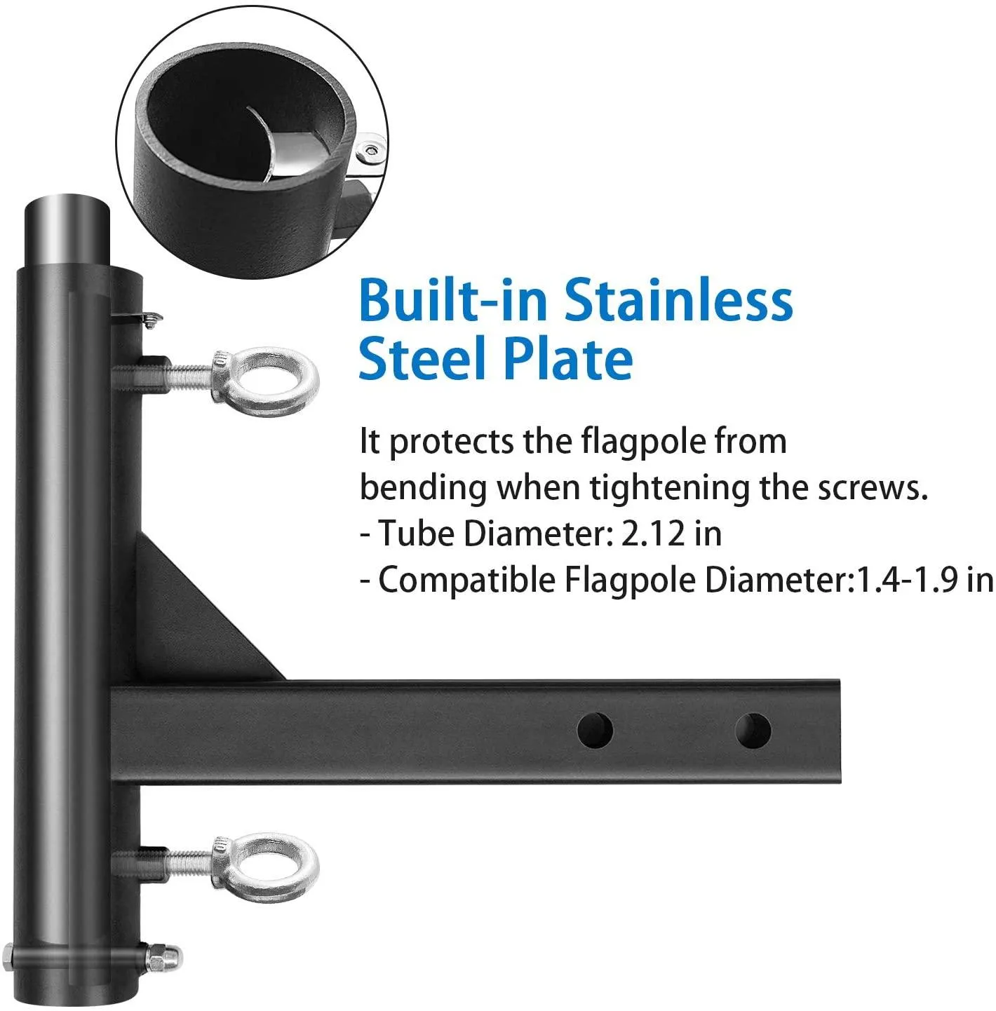 Jetlifee Car Flag Pole Stand for 2 inch Hitch Receivers