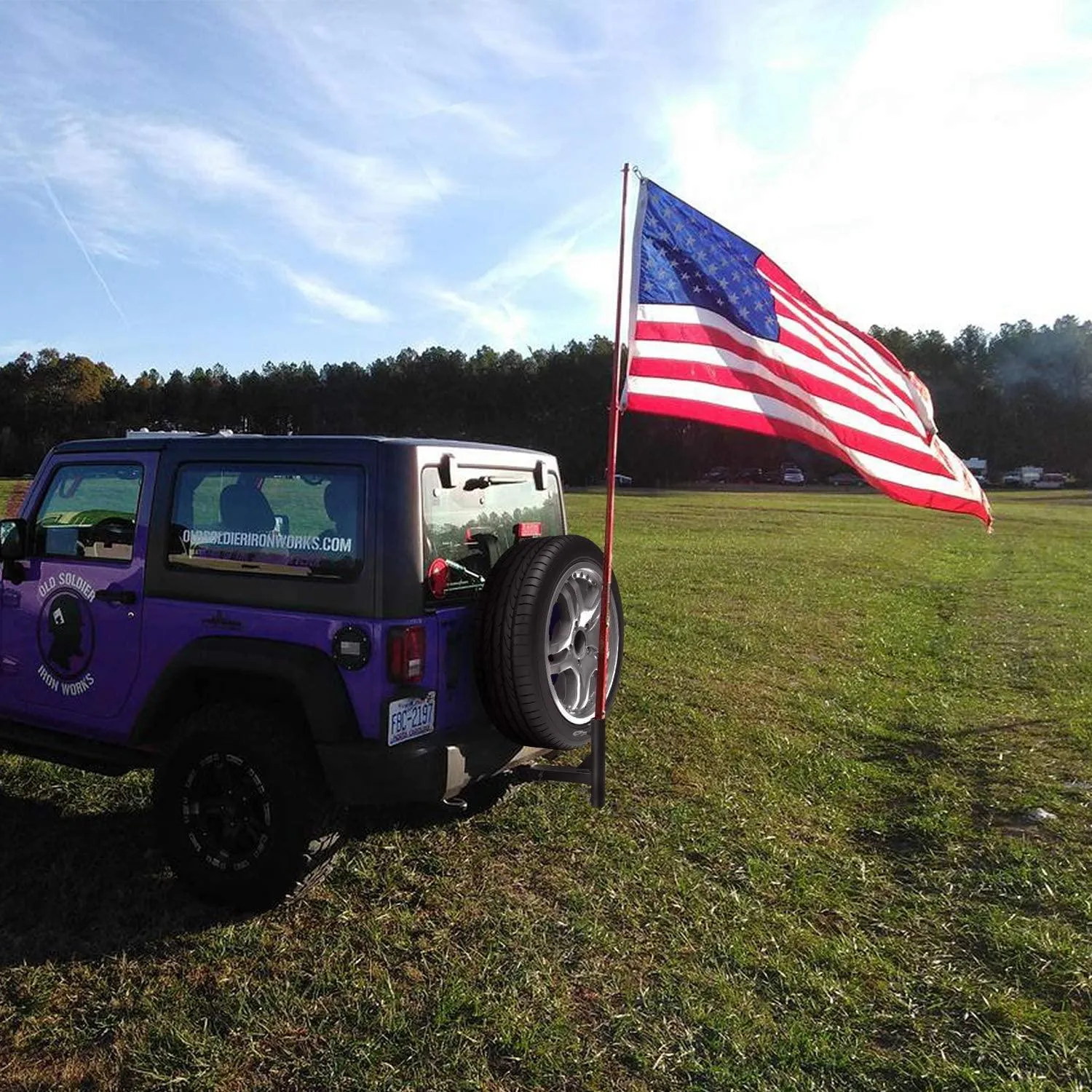 Jetlifee Car Flag Pole Stand for 2 inch Hitch Receivers