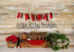 Kate Simple Strawberry ONE Birthday Backdrops Designed by Arica Kirby