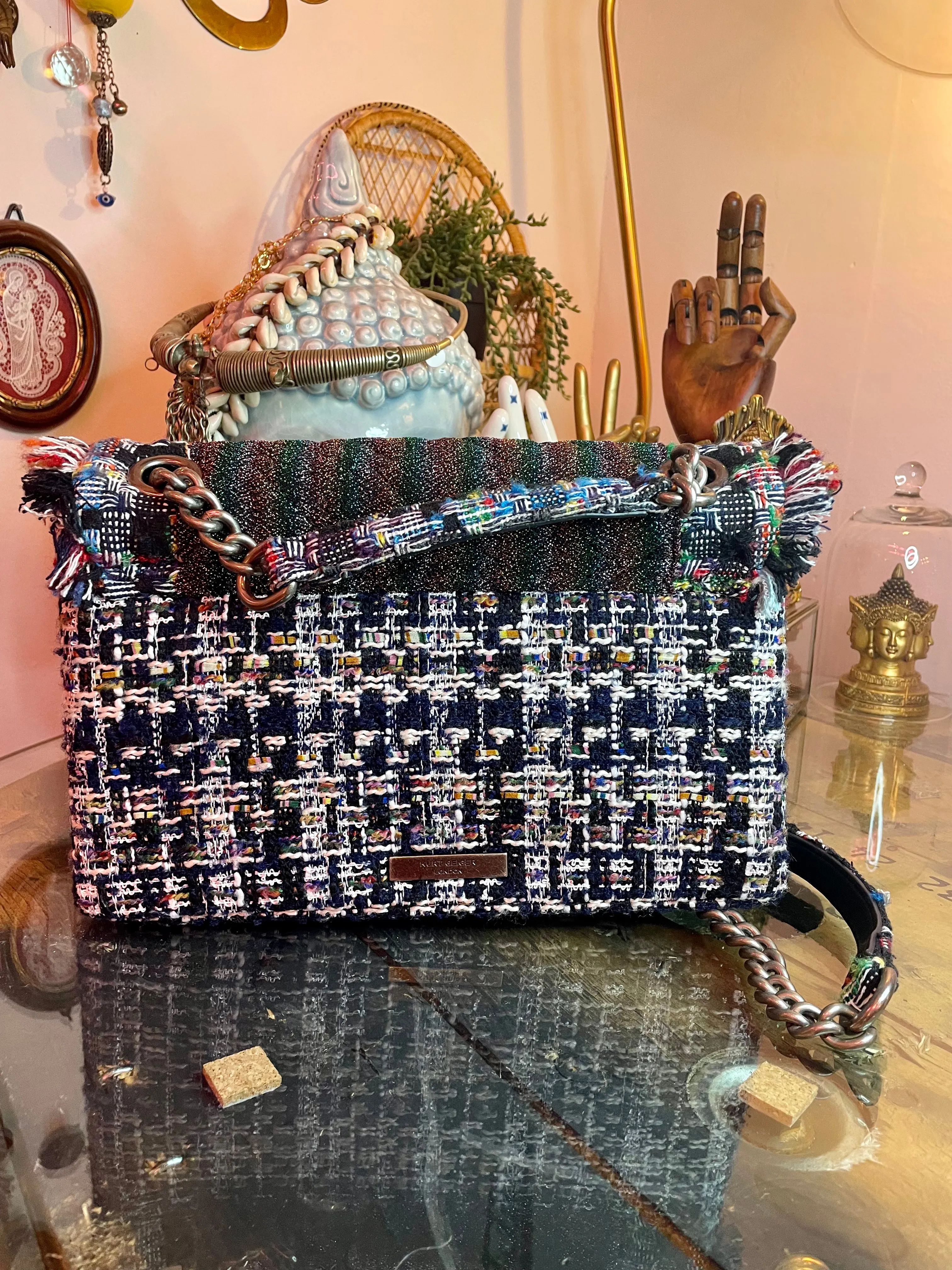 Kurt Geiger Nostalgia by Pachamama Kensington Tweed shoulder Bag
