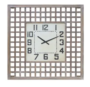 Lattice Wood Wall Clock 29.5"SQ
