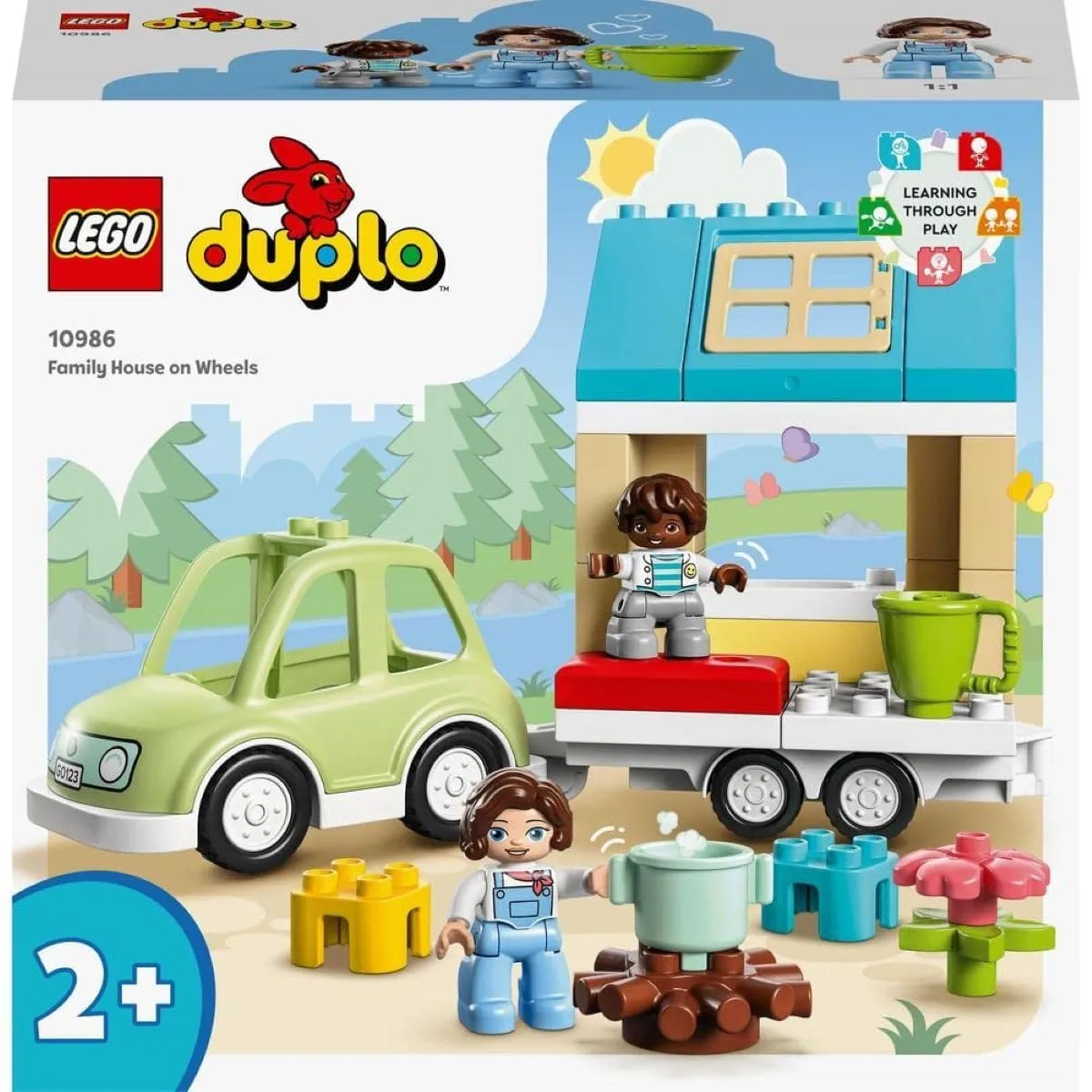 LEGO DUPLO Town Family House on Wheels Building Toy Set | 2Yrs 