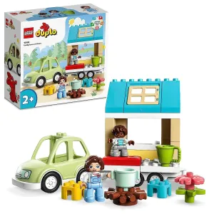 LEGO DUPLO Town Family House on Wheels Building Toy Set | 2Yrs 