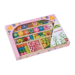 LENA Wooden Beads Arts & Crafts Jewellery Set - In the Garden: 101  Pieces