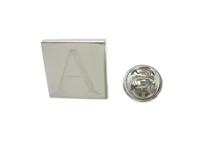 Letter A Etched Monogram Pendant Lapel Pin