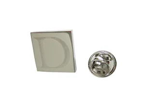 Letter D Etched Monogram Pendant Lapel Pin