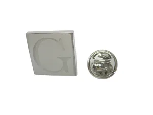 Letter G Etched Monogram Pendant Lapel Pin