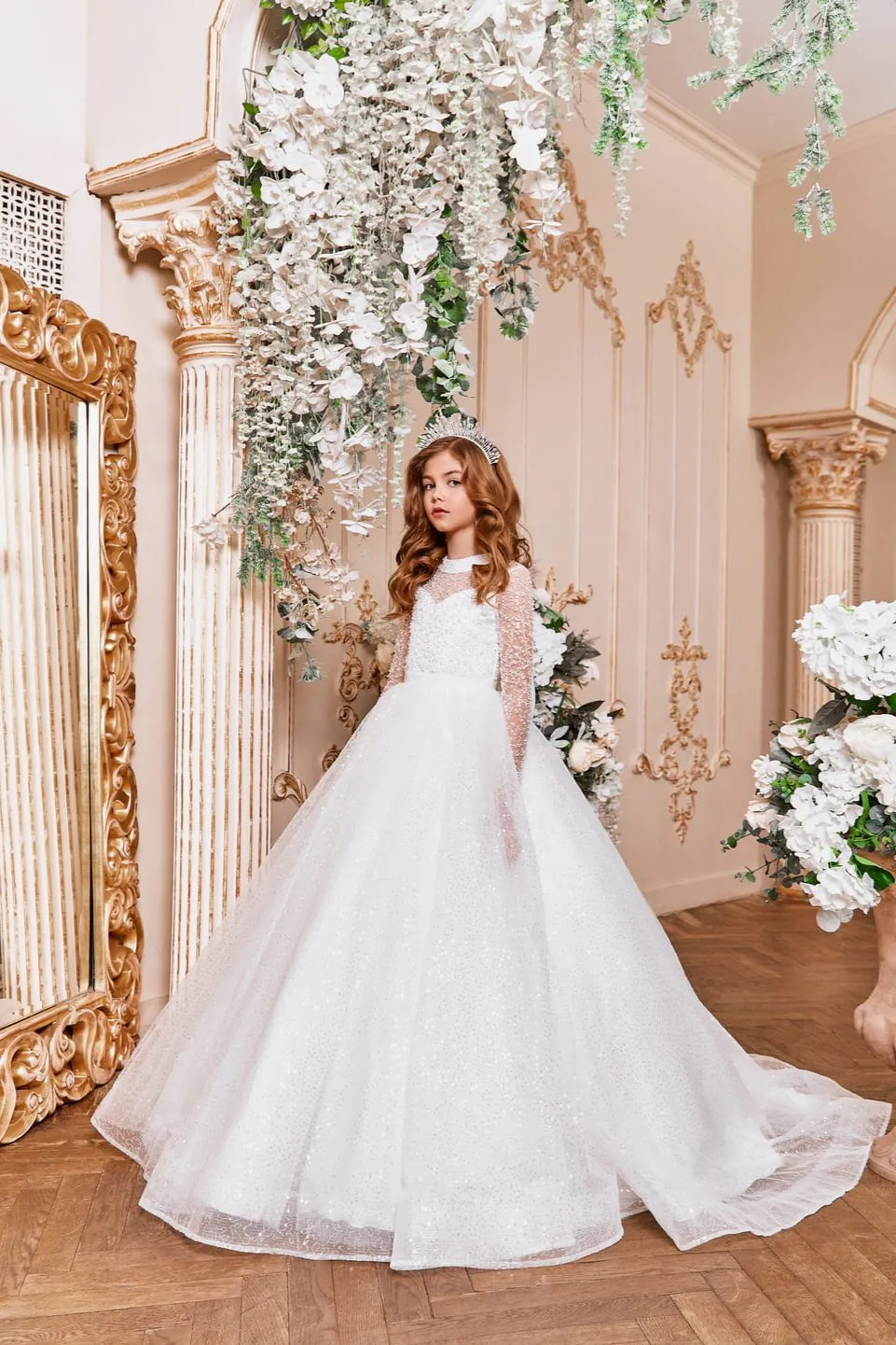 Long Glitter Dress with Long Sleeves
