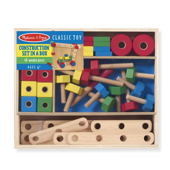 Melissa & Doug Classic Toy Construction Building Set in a Box