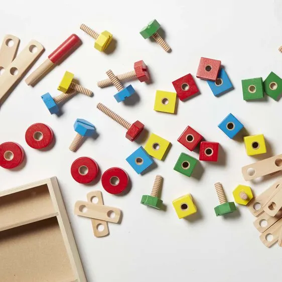 Melissa & Doug Classic Toy Construction Building Set in a Box