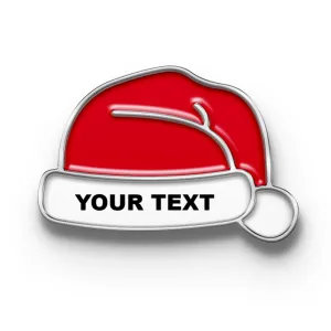 Merry Christmas Lapel Pin with Custom Text - Hat
