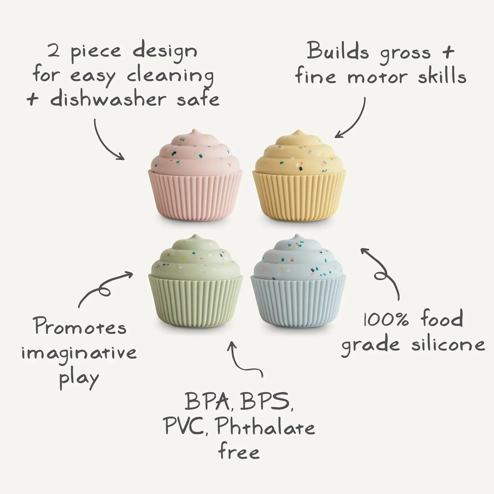 Mix and Match Cupcake Toy- 4 Pack