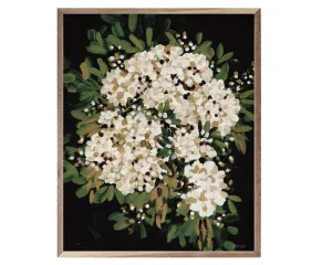 Moody cream floral wooden art decor