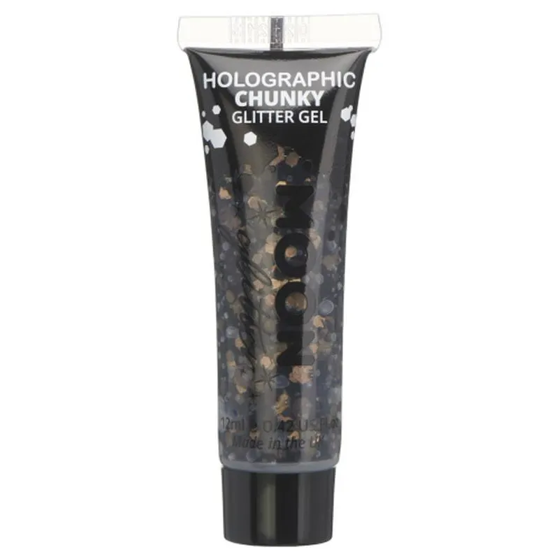Moon Glitter Holographic Chunky Glitter Gel, Black
