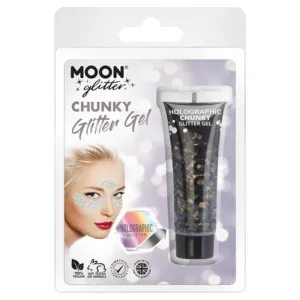 Moon Glitter Holographic Chunky Glitter Gel, Black