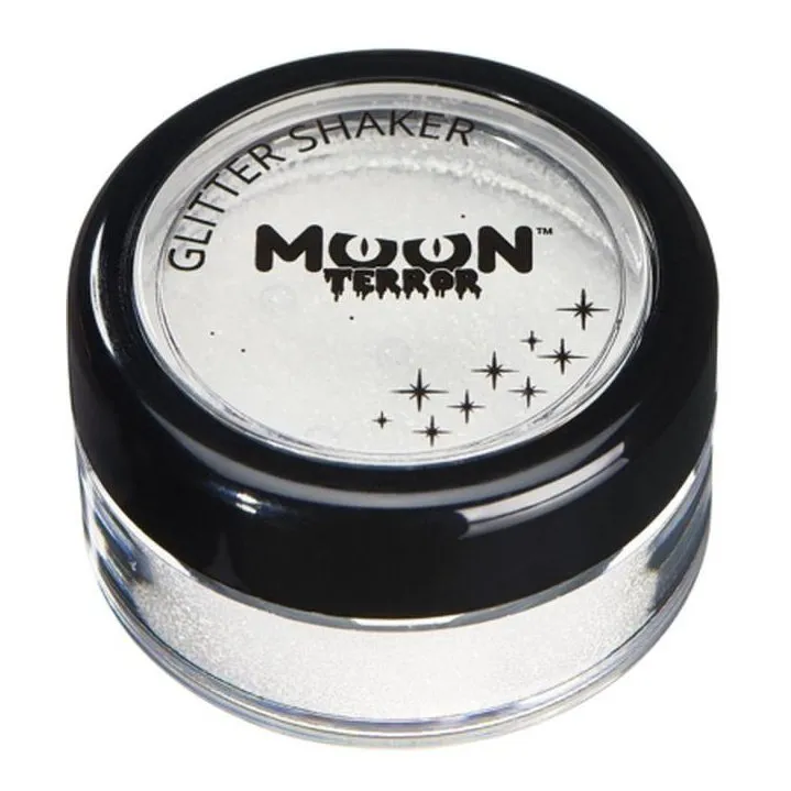 Moon Terror Halloween Glitter Shakers, White