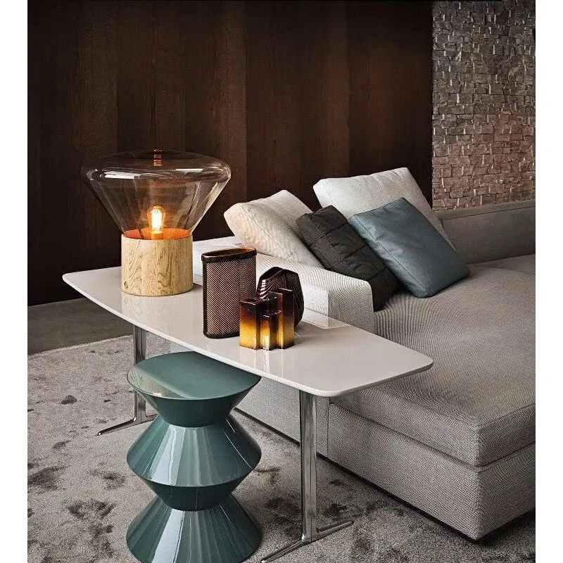 Muffins Wood Base Glass Table Lamp