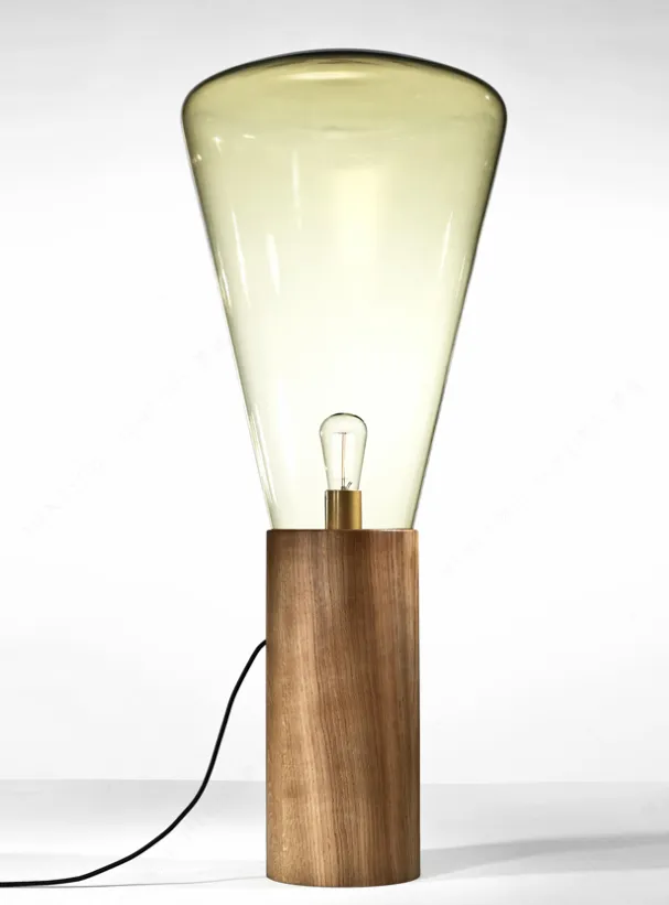 Muffins Wood Base Glass Table Lamp