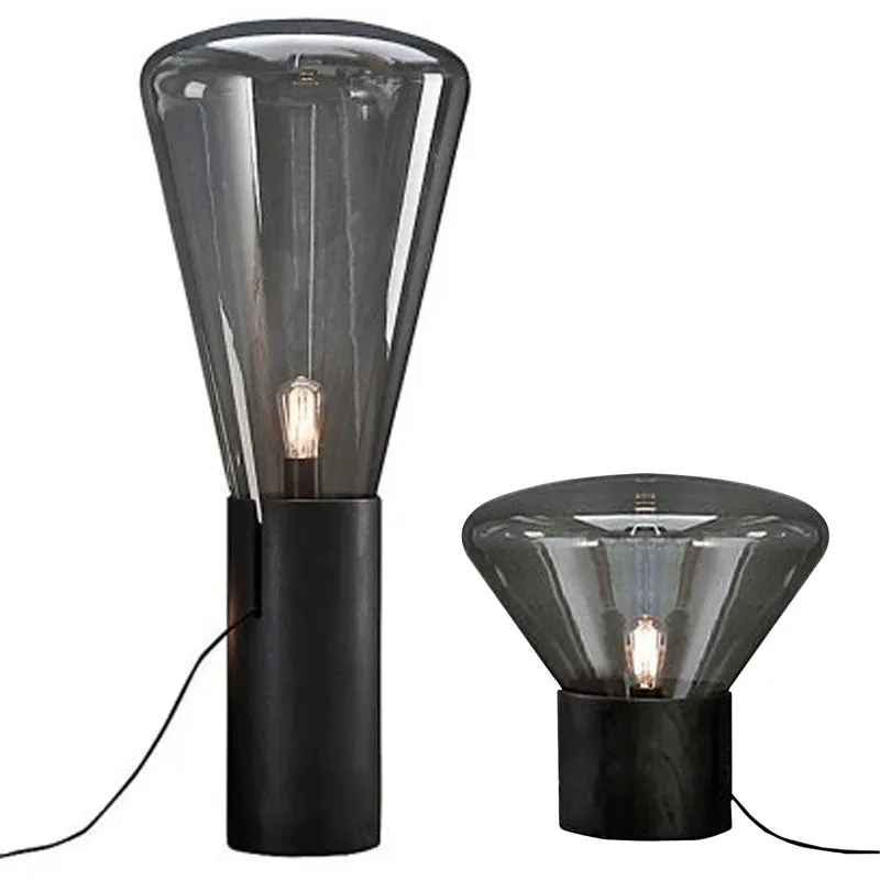 Muffins Wood Base Glass Table Lamp