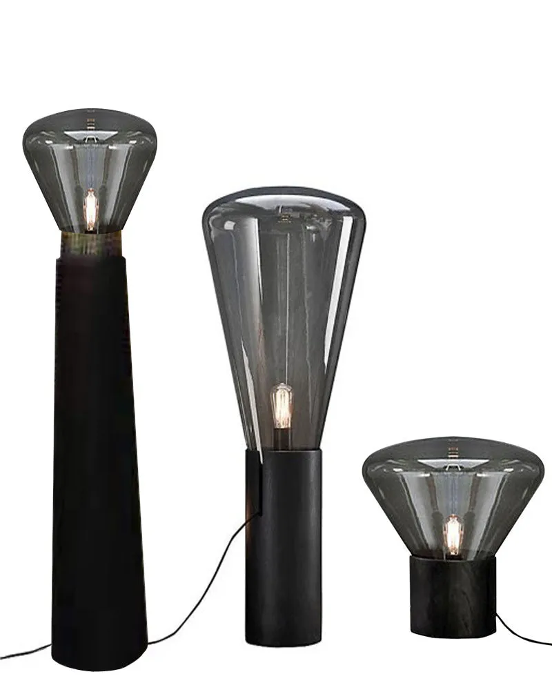 Muffins Wood Base Glass Table Lamp