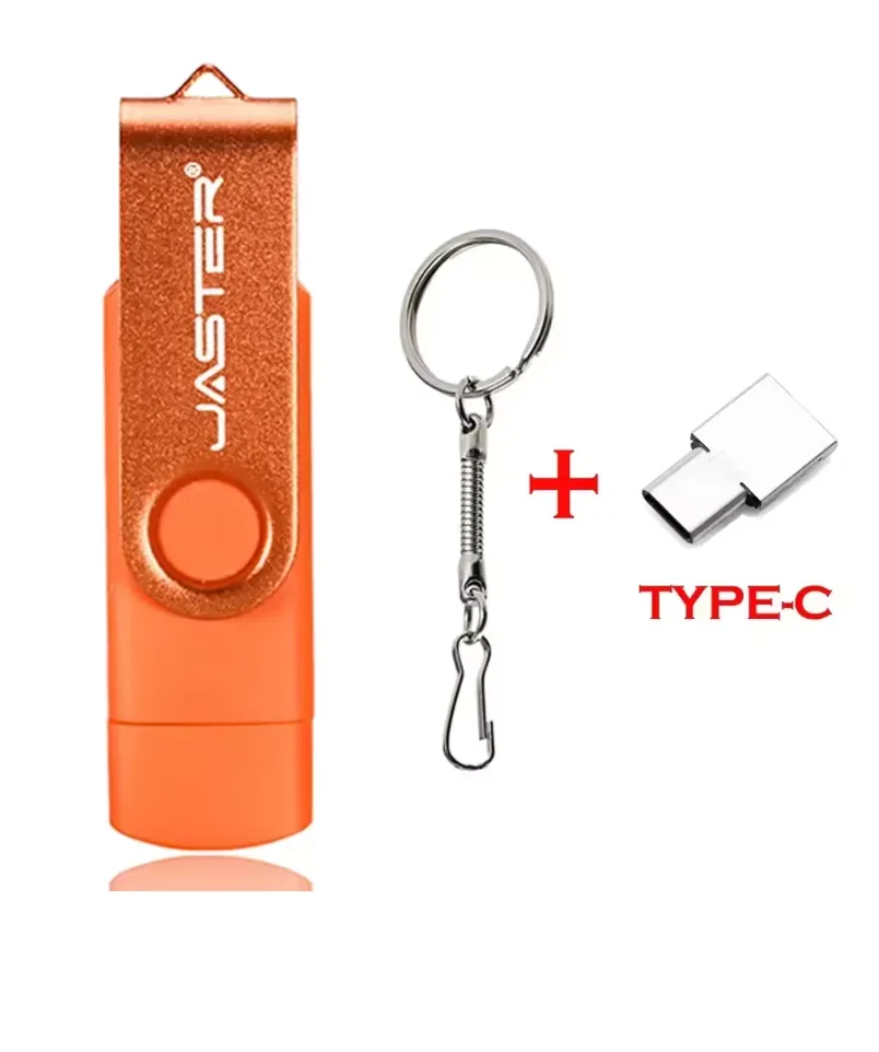 New JASTER OTG Plug & Play USB Flash Drive 128GB Free TYPE-C Adapter