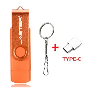 New JASTER OTG Plug & Play USB Flash Drive 128GB Free TYPE-C Adapter