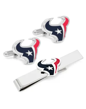 NFL Houston Texans Cufflinks and Tie Bar Gift Set