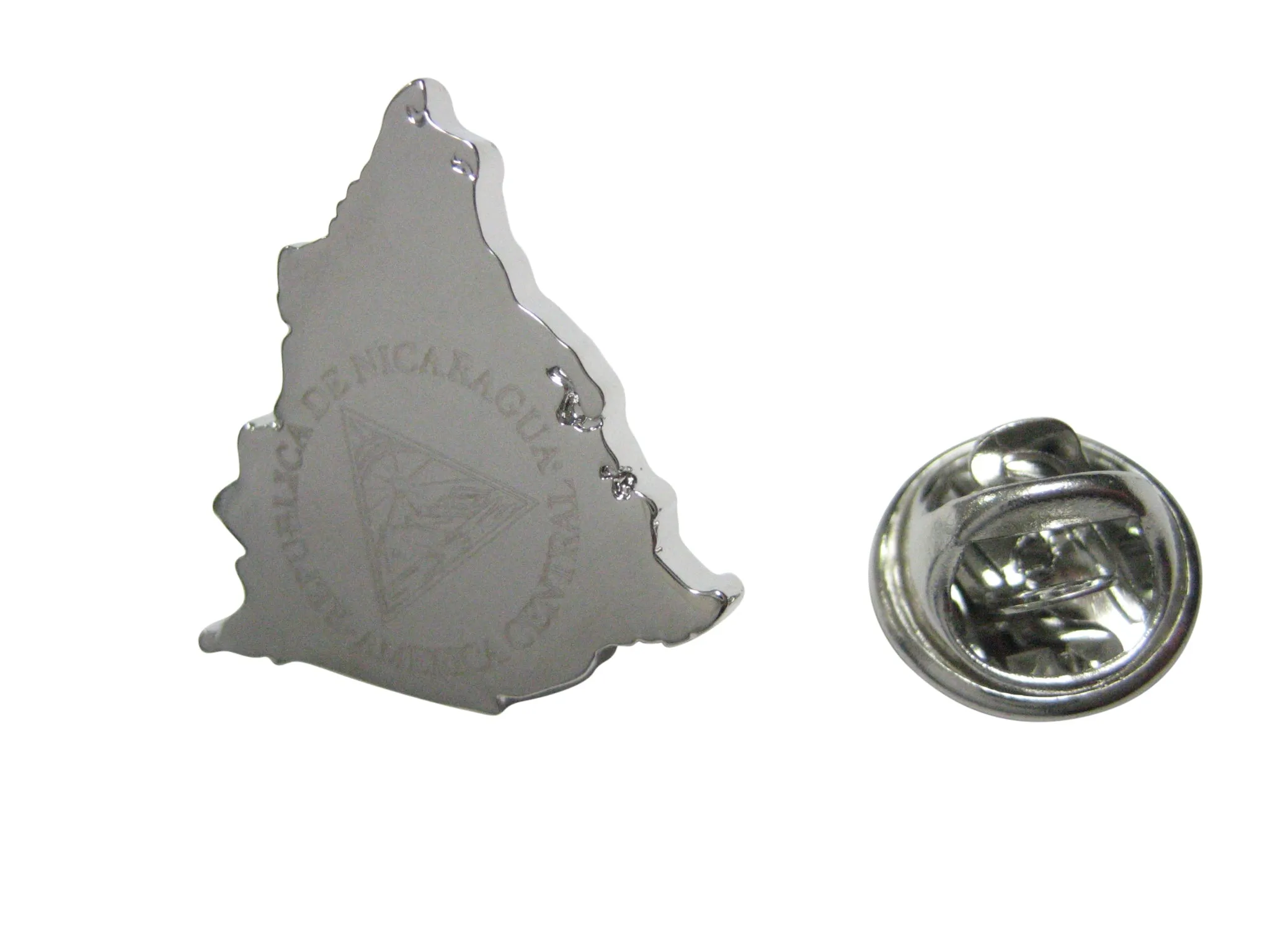 Nicaragua Map Shape and Flag Design Lapel Pin