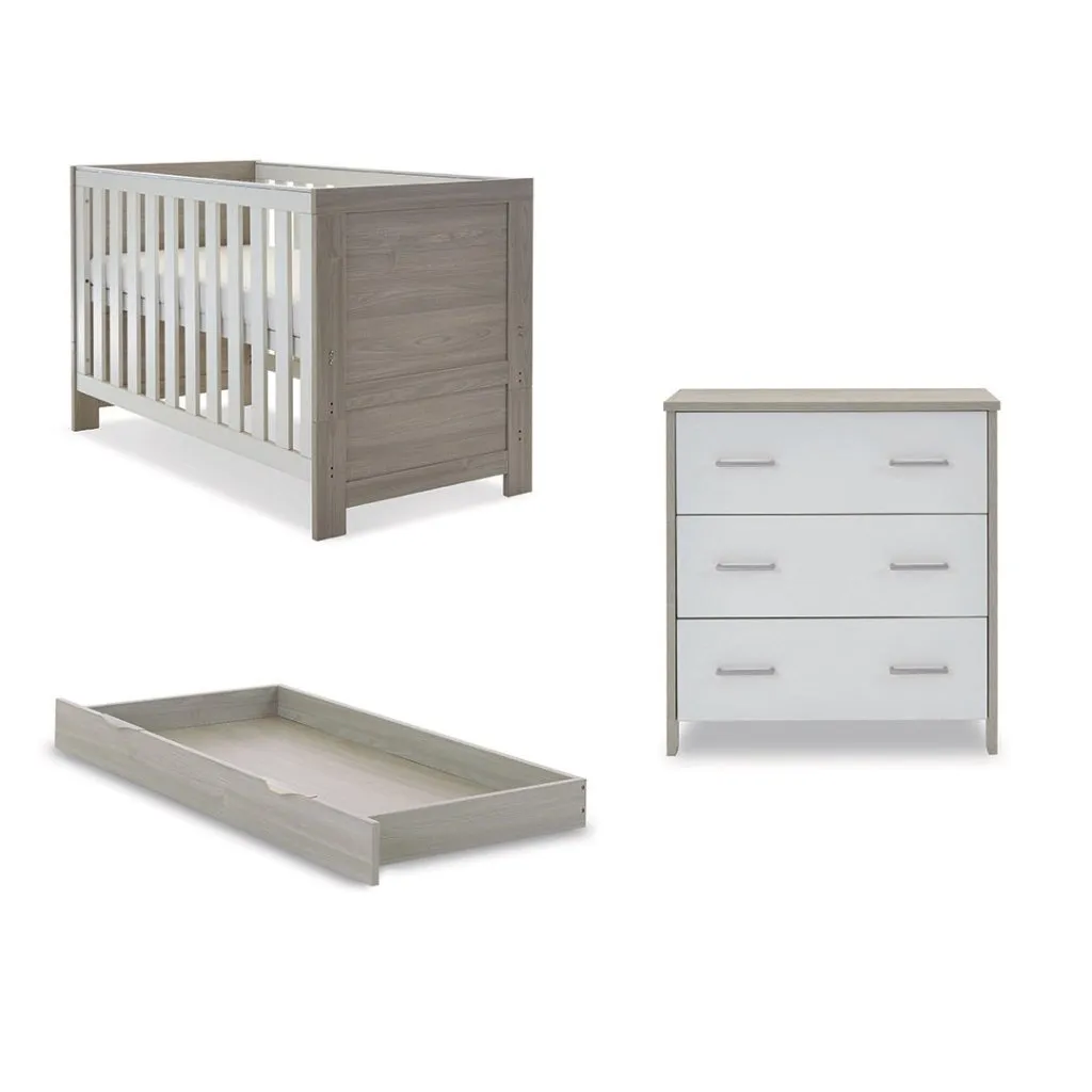 OBABY Nika 2 Piece Room Set & Underdrawer - Grey Wash & White