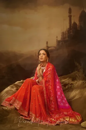Orange Color Wedding Gharara Set HAIZA