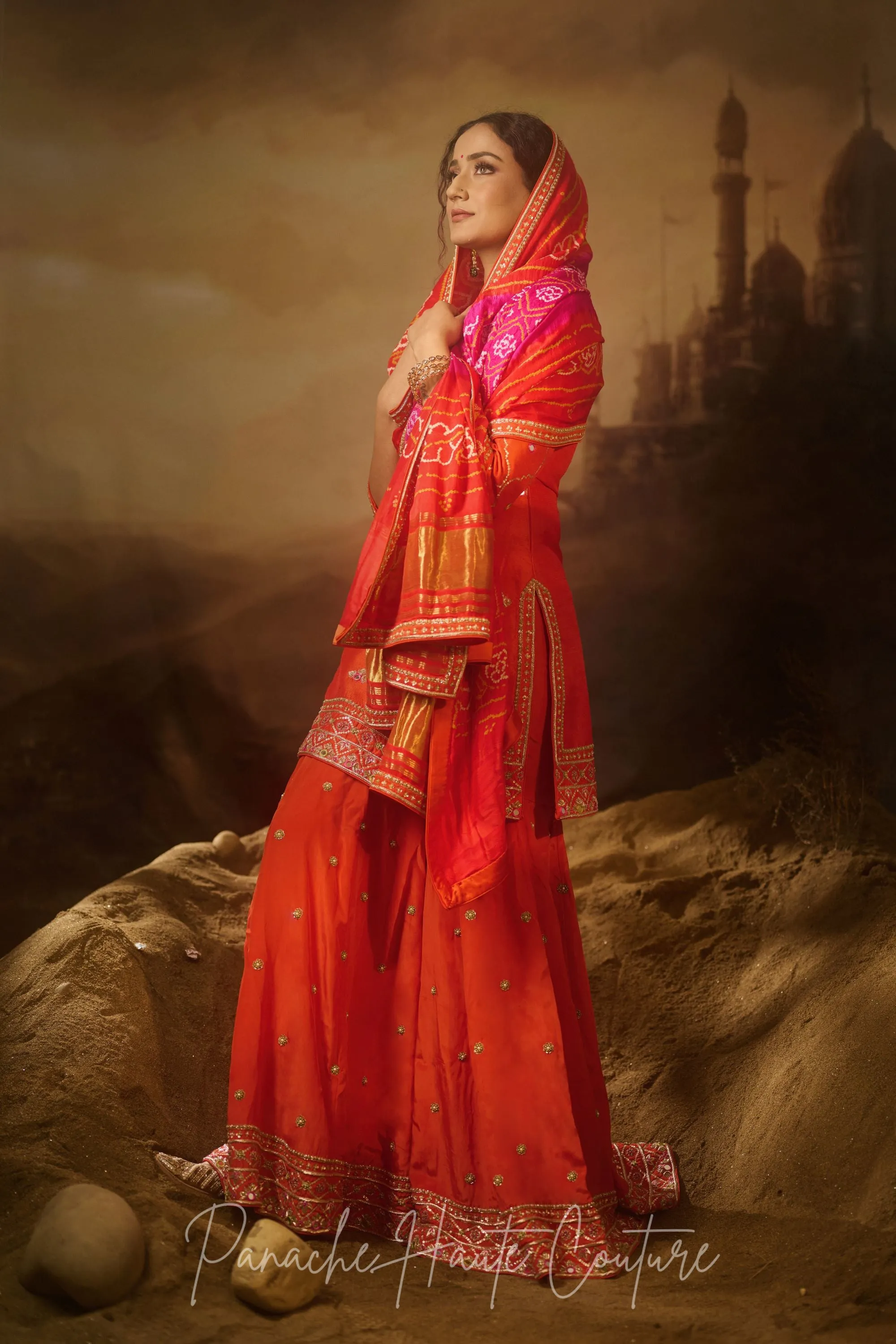 Orange Color Wedding Gharara Set HAIZA