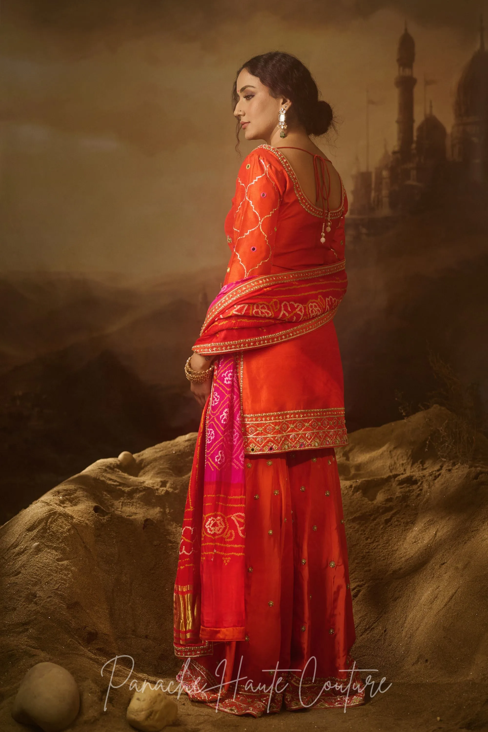 Orange Color Wedding Gharara Set HAIZA