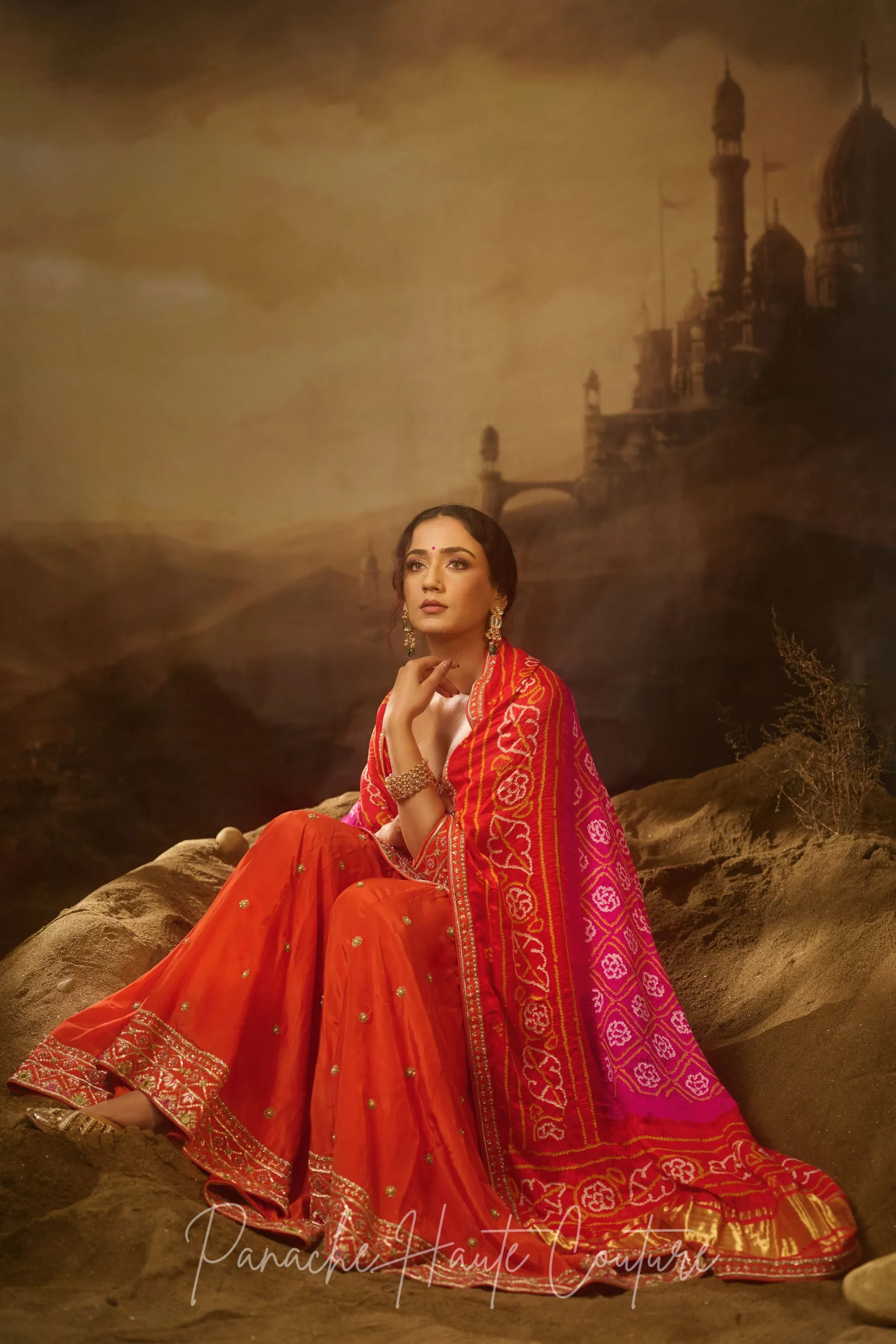 Orange Color Wedding Gharara Set HAIZA