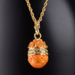 Orange Egg Pendant Necklace