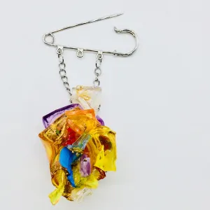 Orange Node Art Pin.02
