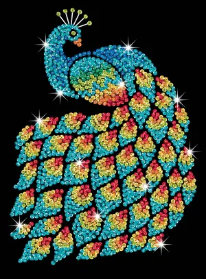PEACOCK Sequin Art® Purple - Sparkling Art Picture Craft Kit