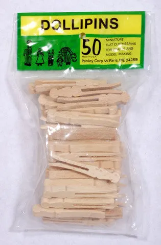 Penley Flat Mini Hardwood Clothespins 2.5'' USA 50pcs