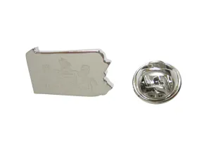 Pennsylvania State Map Shape and Flag Design Lapel Pin
