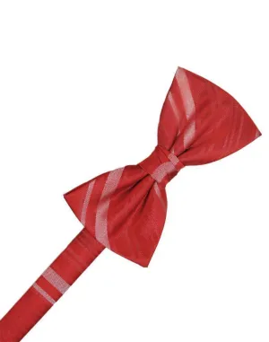Persimmon Striped Satin Kids Bow Tie