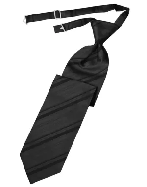 Pewter Striped Satin Kids Necktie