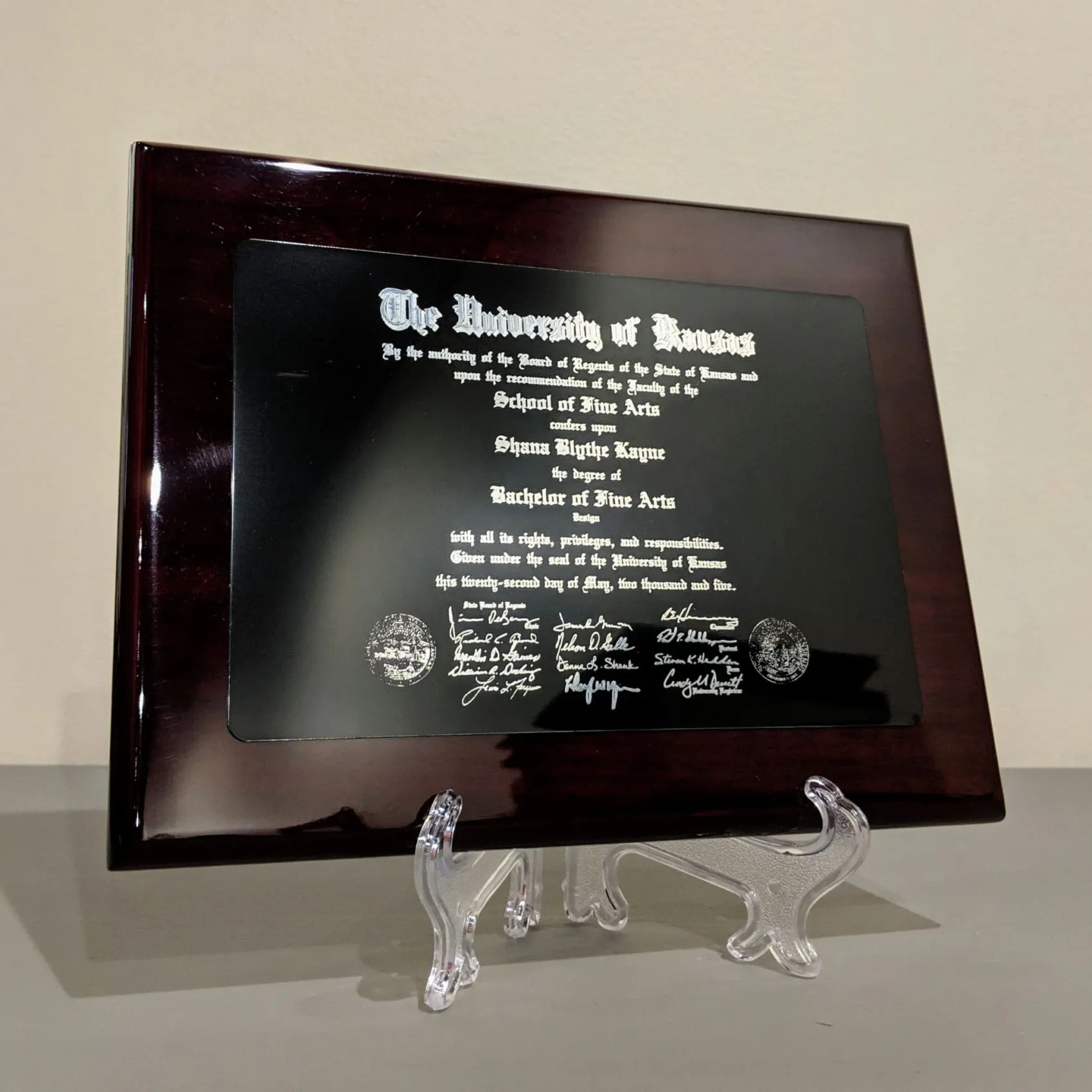 Piano Finish Plaque
