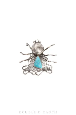 Pin, Novelty, Bug, Turquoise, Upcycled Vintage, 1000